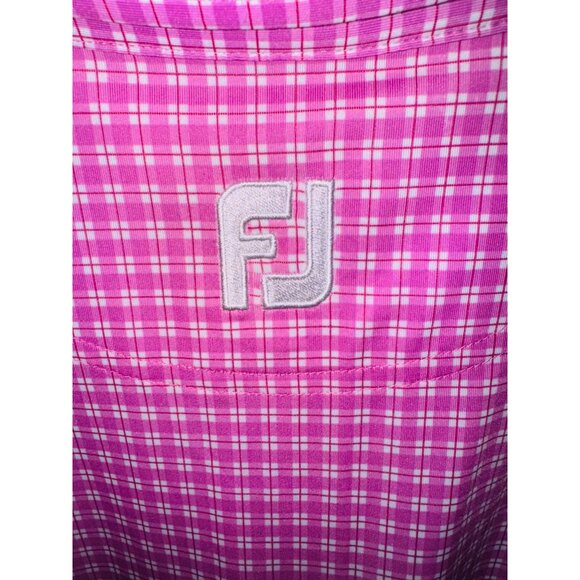 NWT FJ Lisle Pattern Ice Berry Pink Checkered Golf Polo Moisture Wicking Shirt - Picture 7 of 10